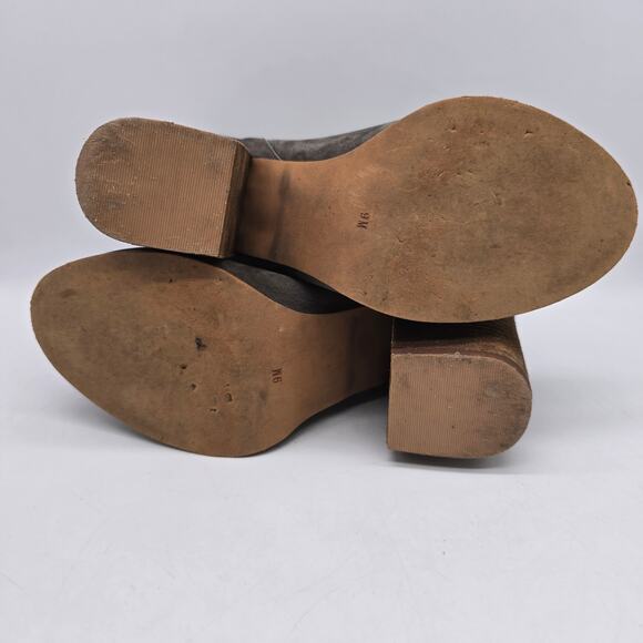 Jeffrey Campbell Oshea Suede Leather Ankle Boots Booties Western Gray Size 9M - Picture 7 of 9